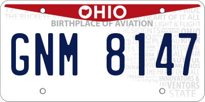 OH license plate GNM8147