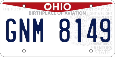 OH license plate GNM8149