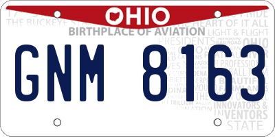 OH license plate GNM8163