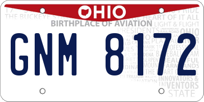 OH license plate GNM8172