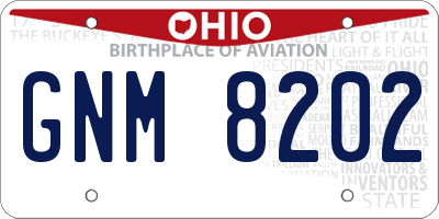 OH license plate GNM8202