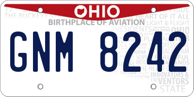 OH license plate GNM8242