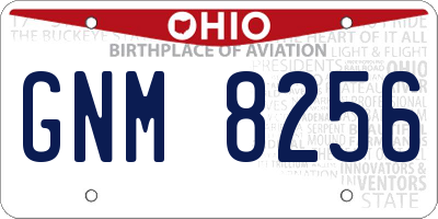 OH license plate GNM8256