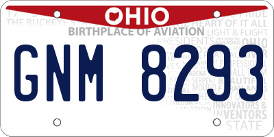 OH license plate GNM8293