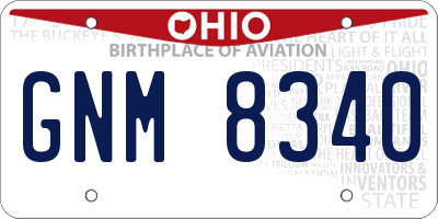 OH license plate GNM8340