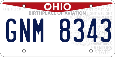 OH license plate GNM8343