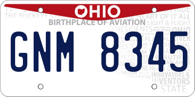 OH license plate GNM8345