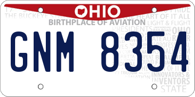 OH license plate GNM8354
