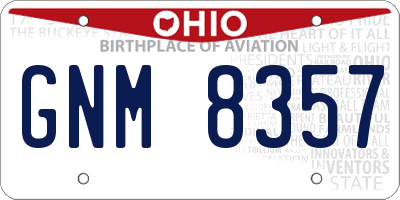 OH license plate GNM8357