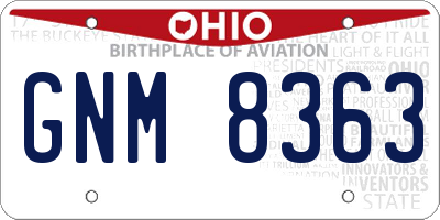 OH license plate GNM8363