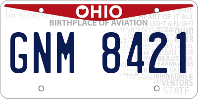 OH license plate GNM8421