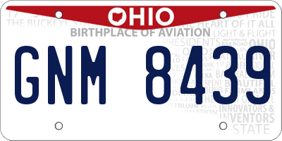 OH license plate GNM8439