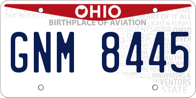 OH license plate GNM8445