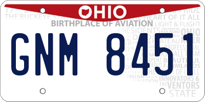 OH license plate GNM8451