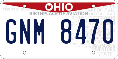 OH license plate GNM8470