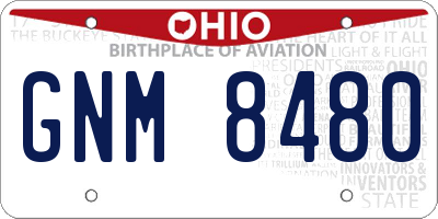 OH license plate GNM8480