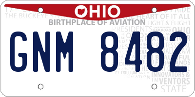 OH license plate GNM8482