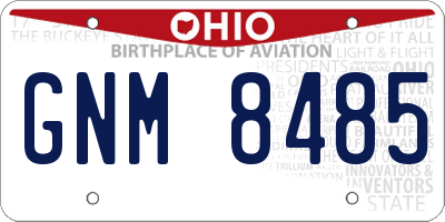 OH license plate GNM8485