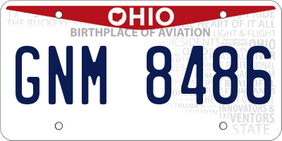 OH license plate GNM8486