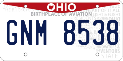 OH license plate GNM8538