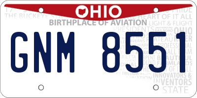 OH license plate GNM8551