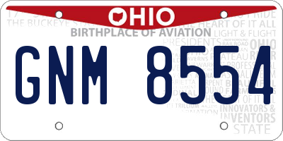 OH license plate GNM8554