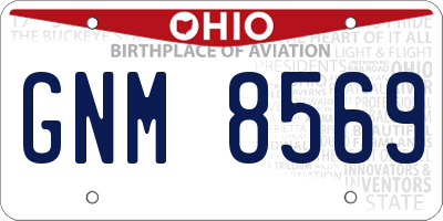 OH license plate GNM8569