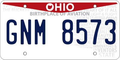 OH license plate GNM8573