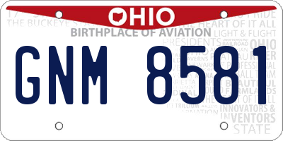 OH license plate GNM8581
