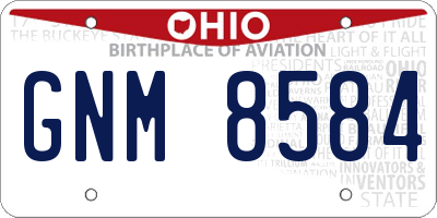 OH license plate GNM8584