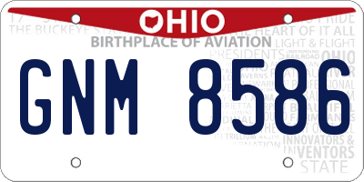 OH license plate GNM8586
