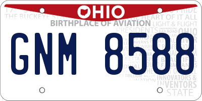OH license plate GNM8588