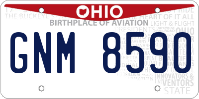 OH license plate GNM8590