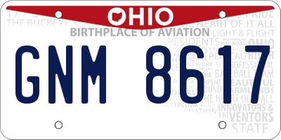 OH license plate GNM8617