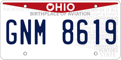 OH license plate GNM8619