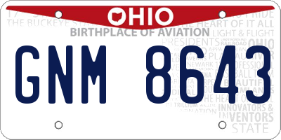 OH license plate GNM8643