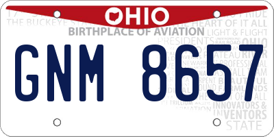 OH license plate GNM8657