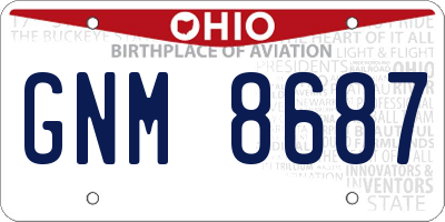 OH license plate GNM8687