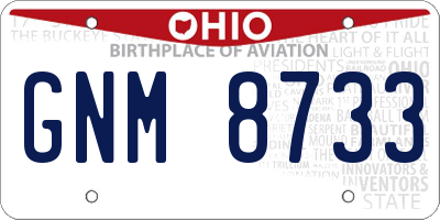 OH license plate GNM8733