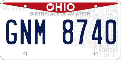 OH license plate GNM8740