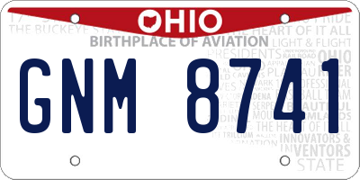 OH license plate GNM8741