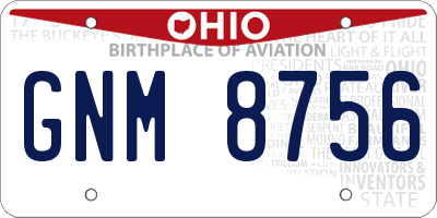 OH license plate GNM8756