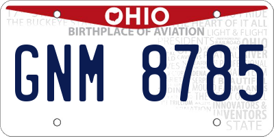 OH license plate GNM8785