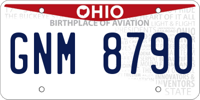 OH license plate GNM8790