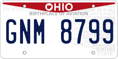 OH license plate GNM8799