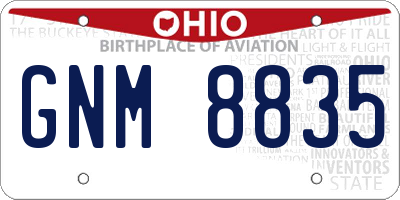 OH license plate GNM8835