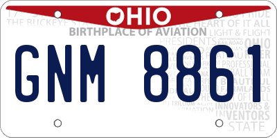 OH license plate GNM8861