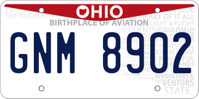 OH license plate GNM8902