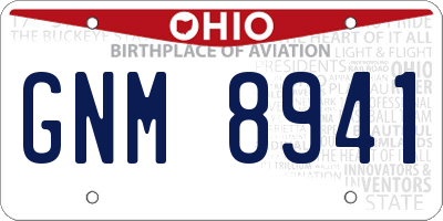 OH license plate GNM8941