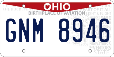 OH license plate GNM8946